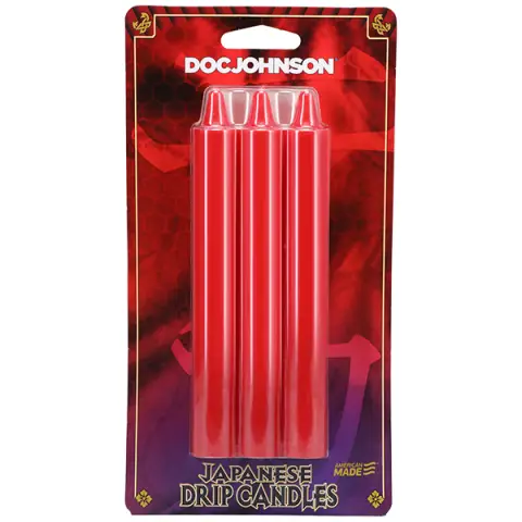 Japanese Drip Candles - 3 Pack Red