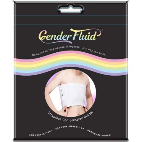 GENDER FLUID STRAPLESS CHEST CONPRESSION BINDER WHITE, 2XL