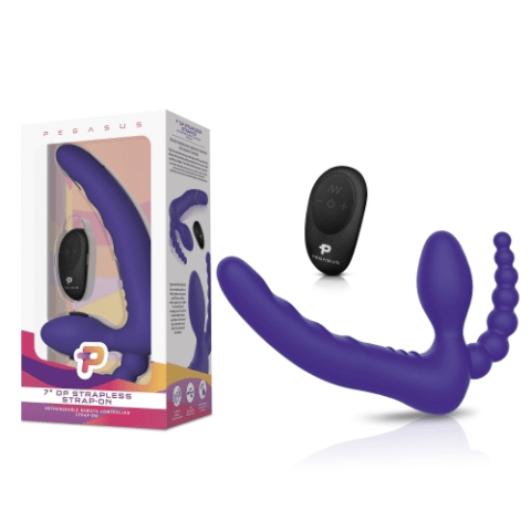 7in Remote Control Strapless D.P. Silicone Strap on