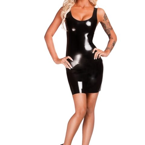 Saxenfelt Latex Short Dress - Black Small
