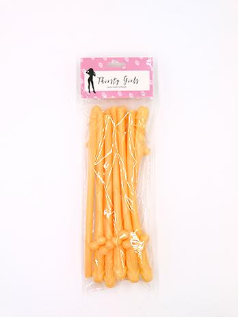 Thirsty Girls - Dicky Sippy Straws 10Pack Flesh